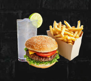 Burger With Chips & Sassy MCFIZZ